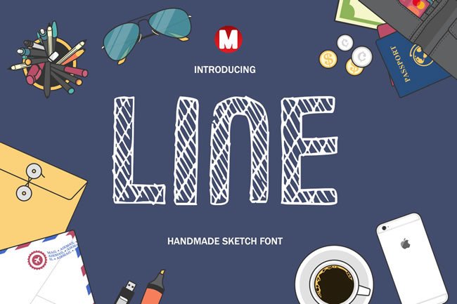 Line Handmade Sketch Font for Playful Designs