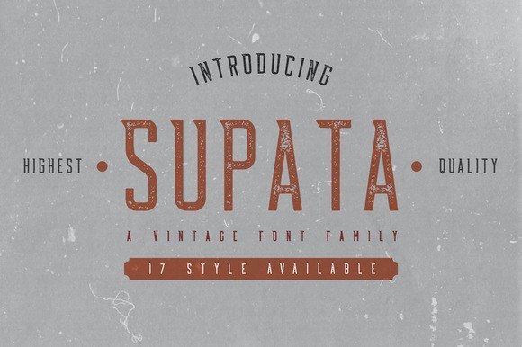 Supata Family: Vintage Textured Font for Designers